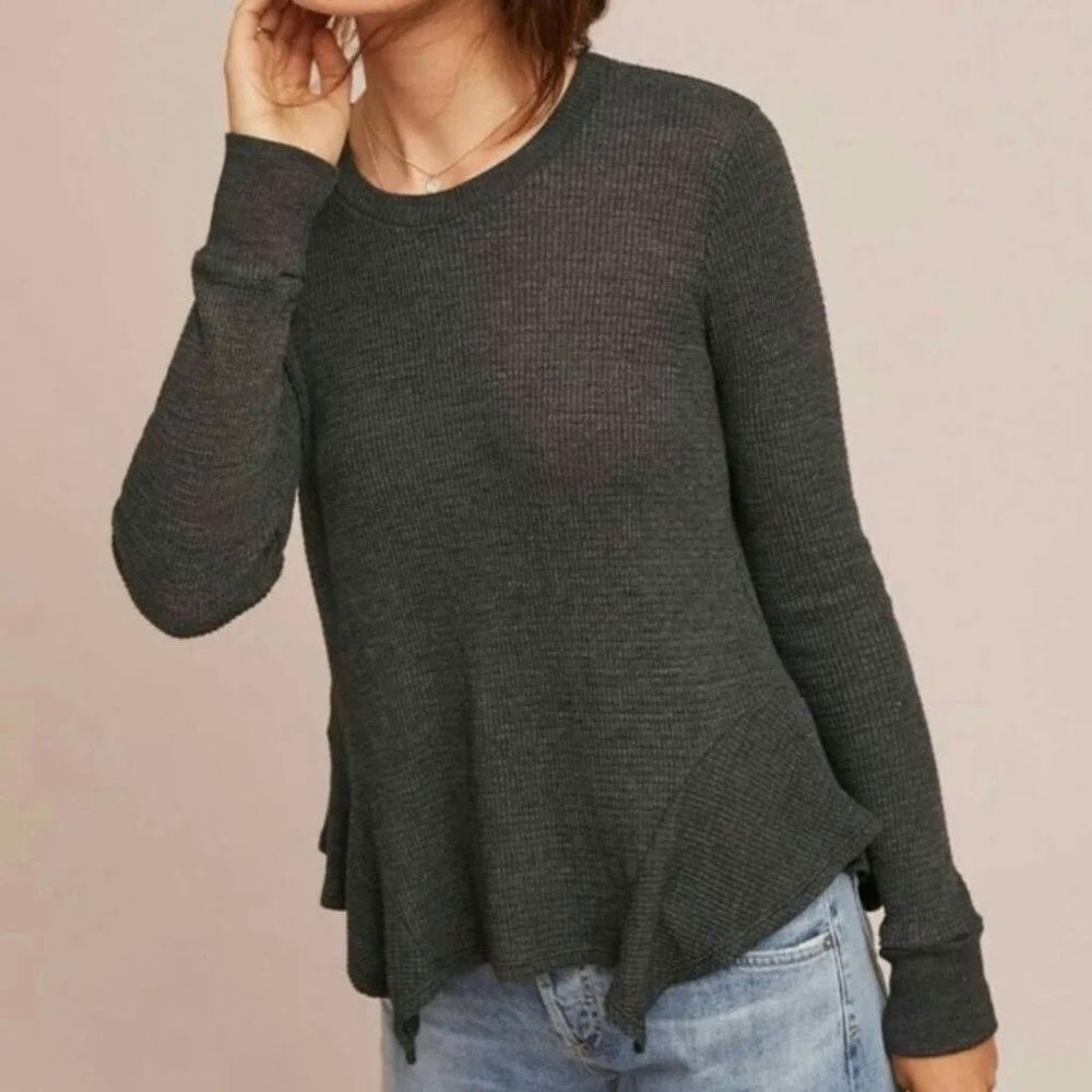 Anthropologie T.la Long Sleeve Flared Tee Shirt Sz M